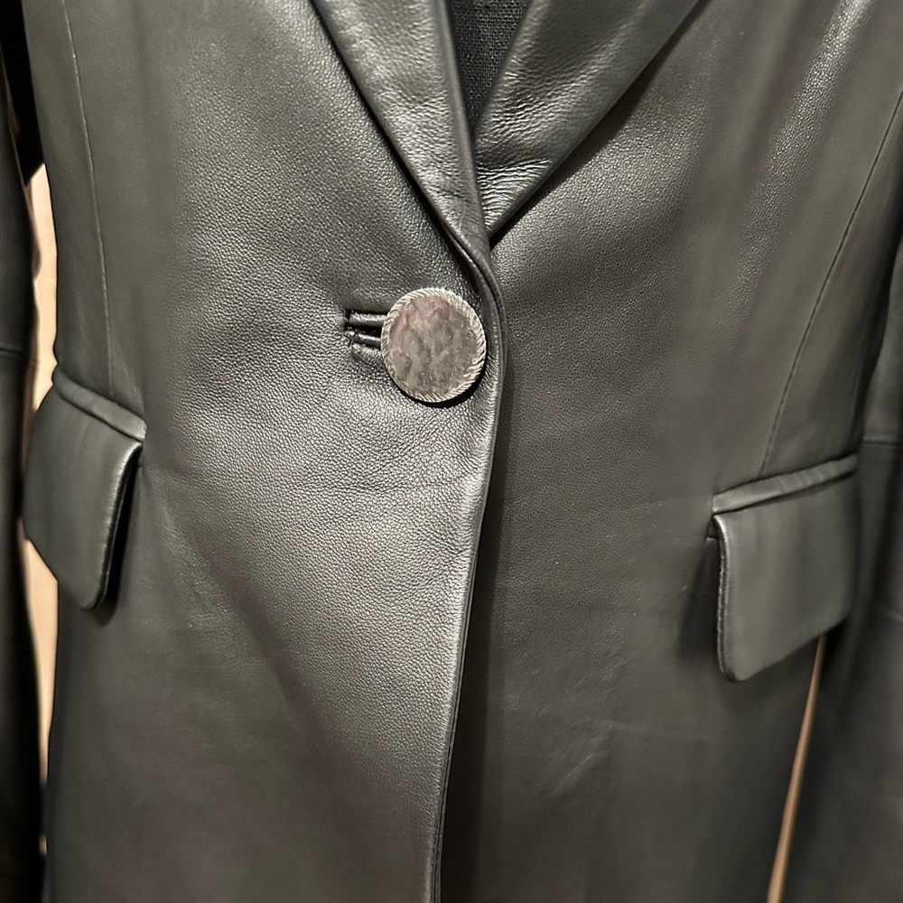 Kobi Halperin - Black 100% Genuine Leather Blazer - Size Small - Picture 9 of 9